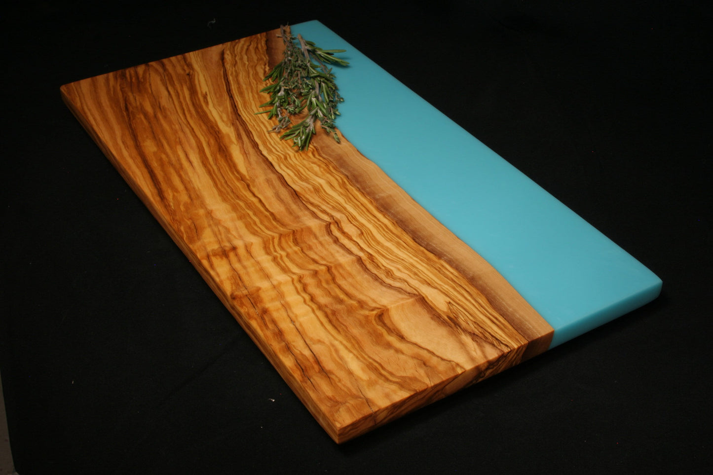 CUSTOM MEDIUM OLIVEWOOD & resin serving board from Mountain Standard Studio. ~ 17 x 9". Breakfast tray, charcuterie board, unique gift.