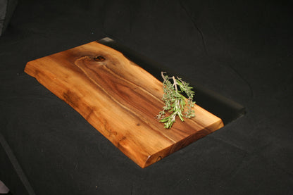 CUSTOM MEDIUM WALNUT resin serving board from Mountain Standard Studio. ~ 17 x 9". Breakfast tray, charcuterie board, unique gift.