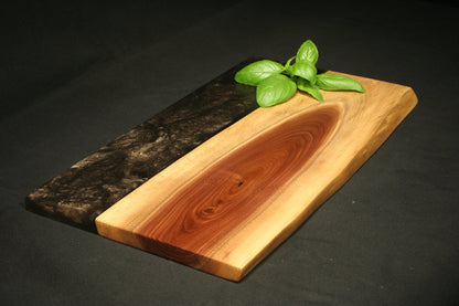 CUSTOM MEDIUM WALNUT resin serving board from Mountain Standard Studio. ~ 17 x 9". Breakfast tray, charcuterie board, unique gift.