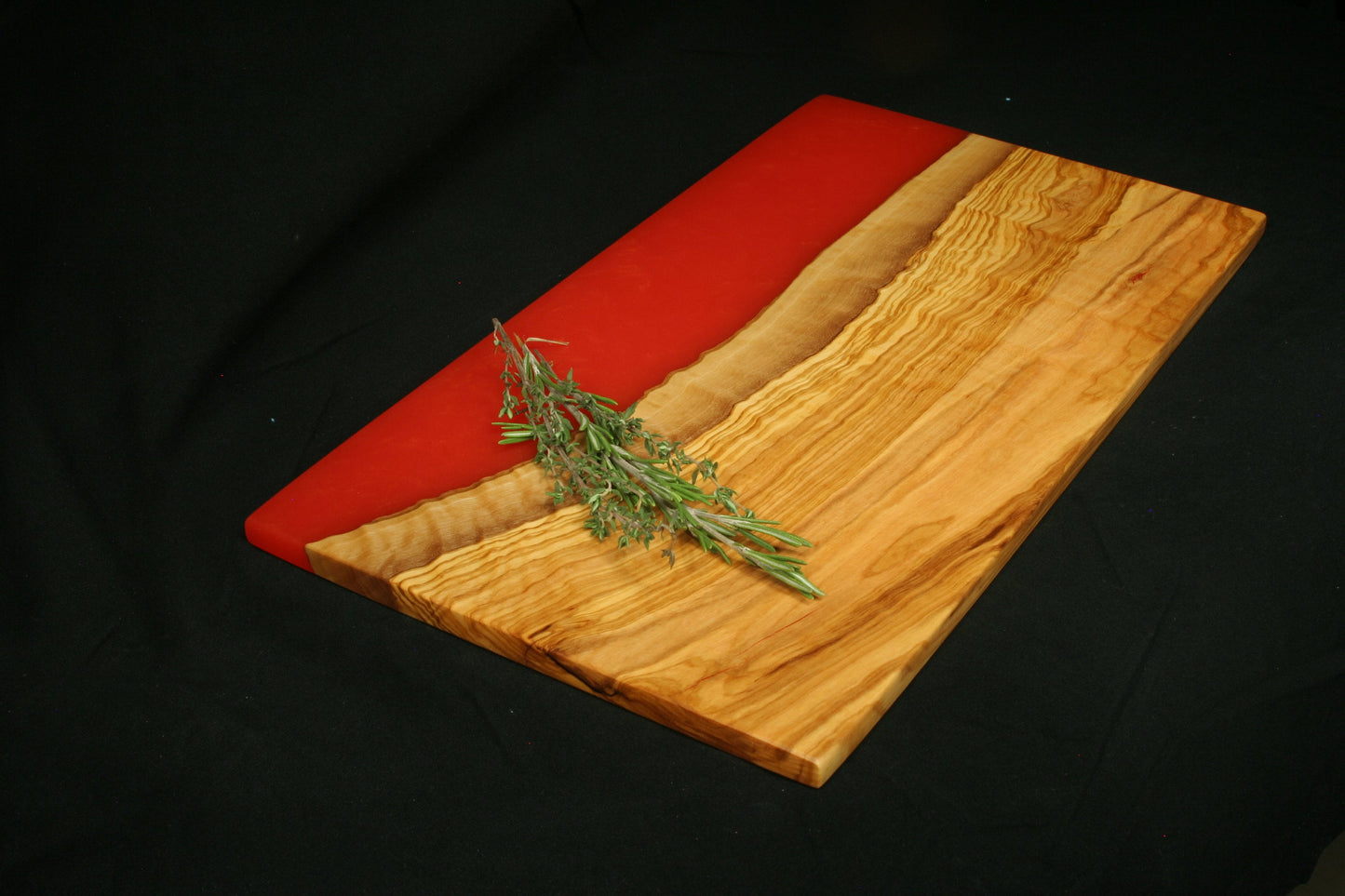 CUSTOM MEDIUM OLIVEWOOD & resin serving board from Mountain Standard Studio. ~ 17 x 9". Breakfast tray, charcuterie board, unique gift.