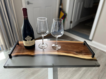 CUSTOM LARGE WALNUT serving board from Mountain Standard Studio. ~ 23" x 12" x .75”. Breakfast tray, charcuterie board, unique gift.