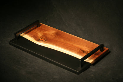 CUSTOM MEDIUM WALNUT resin serving board from Mountain Standard Studio. ~ 17 x 9". Breakfast tray, charcuterie board, unique gift.