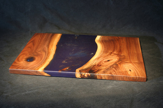 CUSTOM MEDIUM WALNUT resin serving board from Mountain Standard Studio. ~ 17 x 9". Breakfast tray, charcuterie board, unique gift.