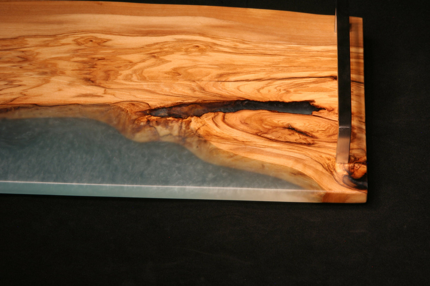 CUSTOM MEDIUM OLIVEWOOD & resin serving board from Mountain Standard Studio. ~ 17 x 9". Breakfast tray, charcuterie board, unique gift.