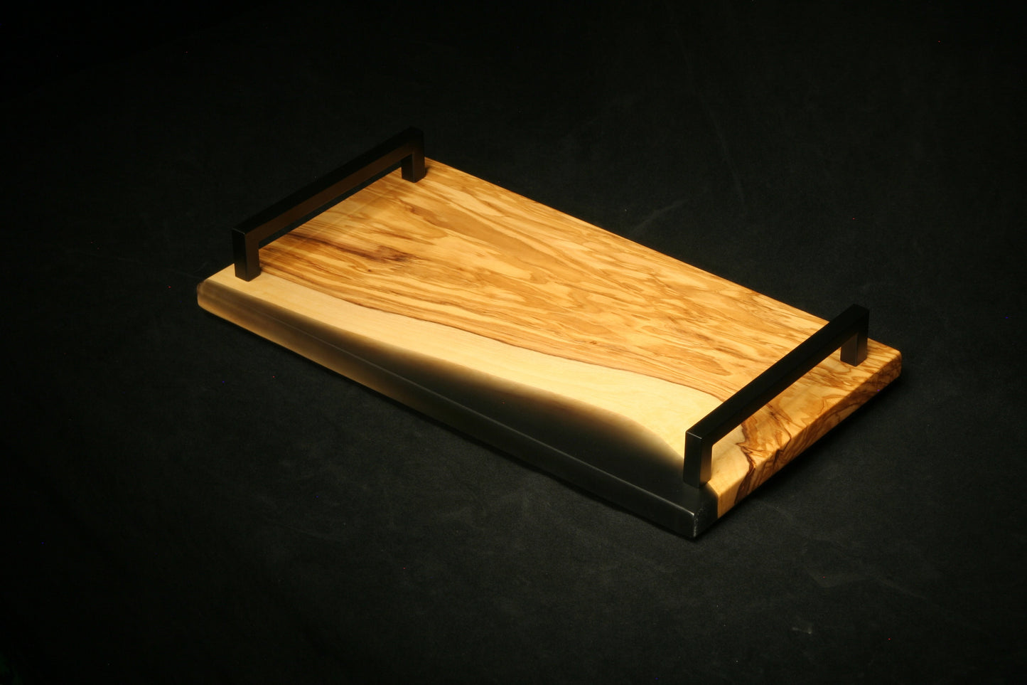 CUSTOM MEDIUM OLIVEWOOD & resin serving board from Mountain Standard Studio. ~ 17 x 9". Breakfast tray, charcuterie board, unique gift.